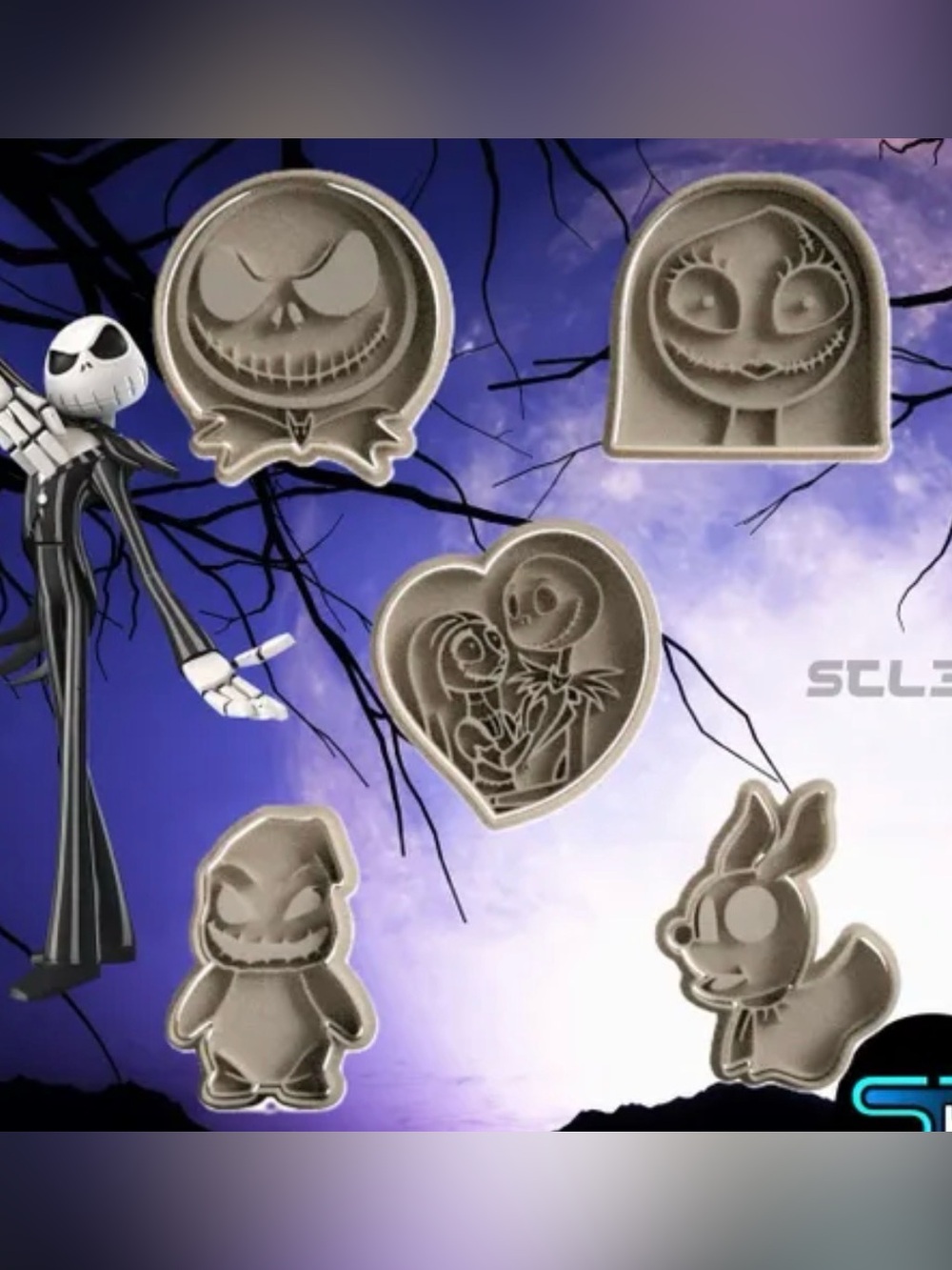 Nightmare Before Christmas Jack Skellington Sally Oogie Boogie cookie cutter set